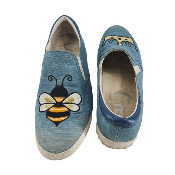 Sam Edelman Circus Canvas Sneaker Loafers Blue Size 9 - Picture 6 of 9